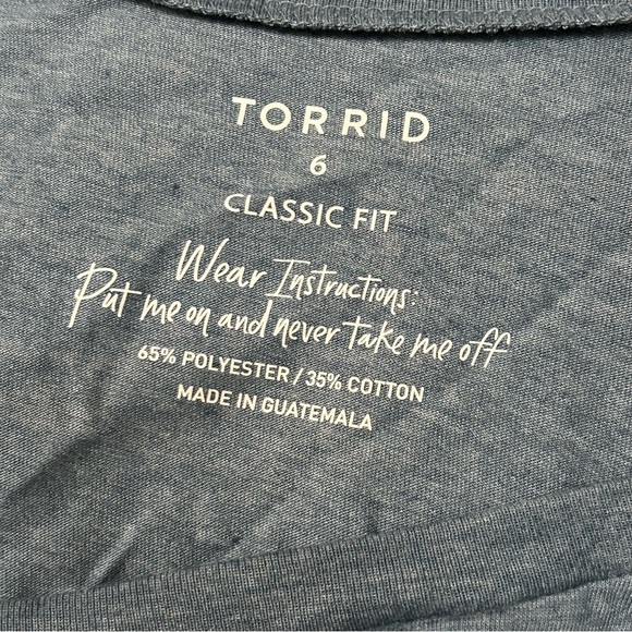Torrid Classic Fit Signature Jersey Crew Neck Ruffle Shoulder Tee - 6X - Picture 3 of 9